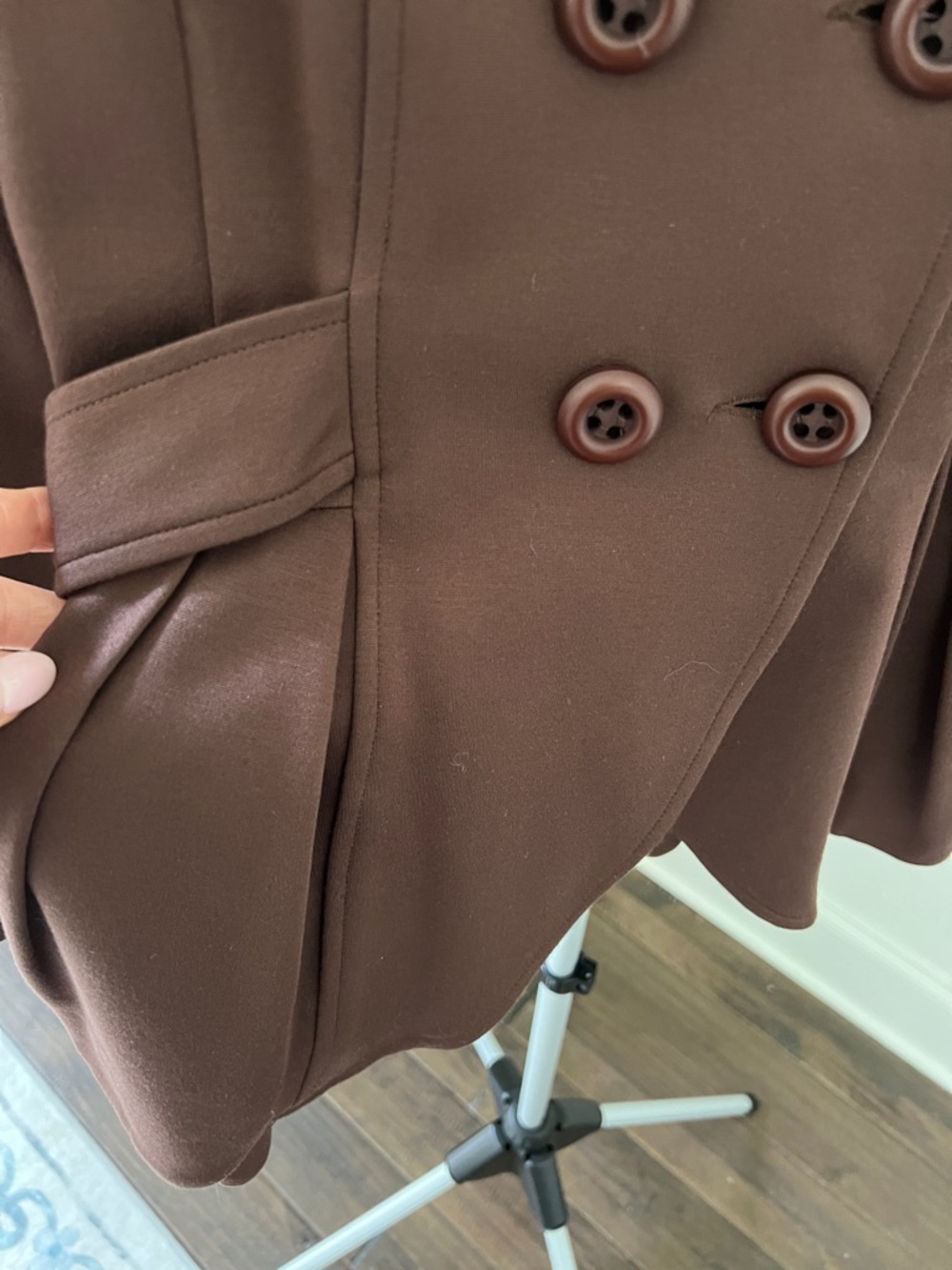 VINTAGE Nanette Lepore Double-Breasted Brown Peplum Jacket - Picture 4 of 8